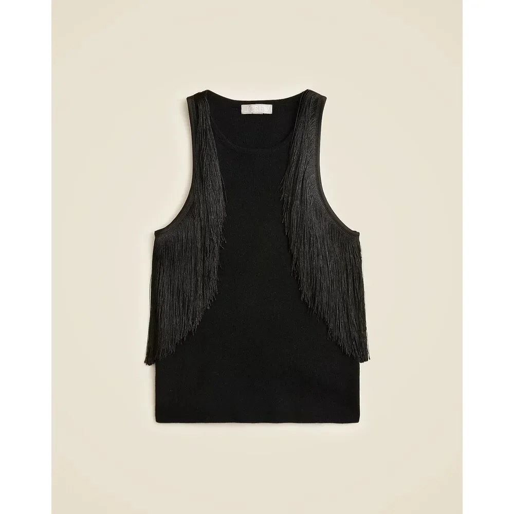 J.Crew Cashmere Fringe-Trim Sweater Tank